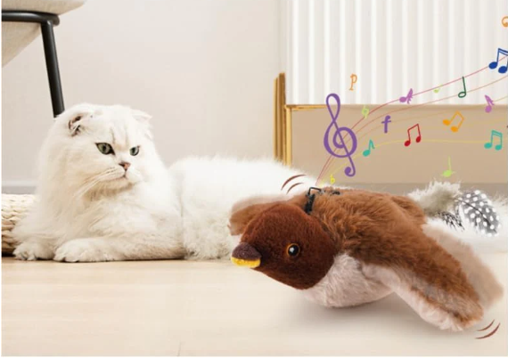 Oiseau Interactif Gazouillant pour Chats
